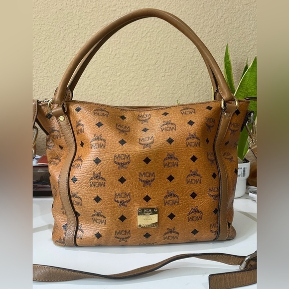 MCM Handbags - MCM COGNAC VISETOS 2 WAY BAG